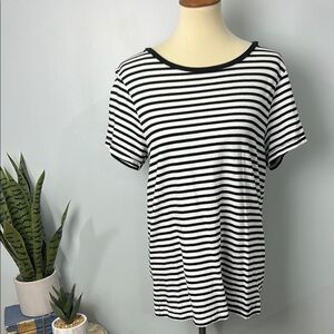 ❄️ Grace Black and White Relaxed Short Sleeve Top Size Large NWT